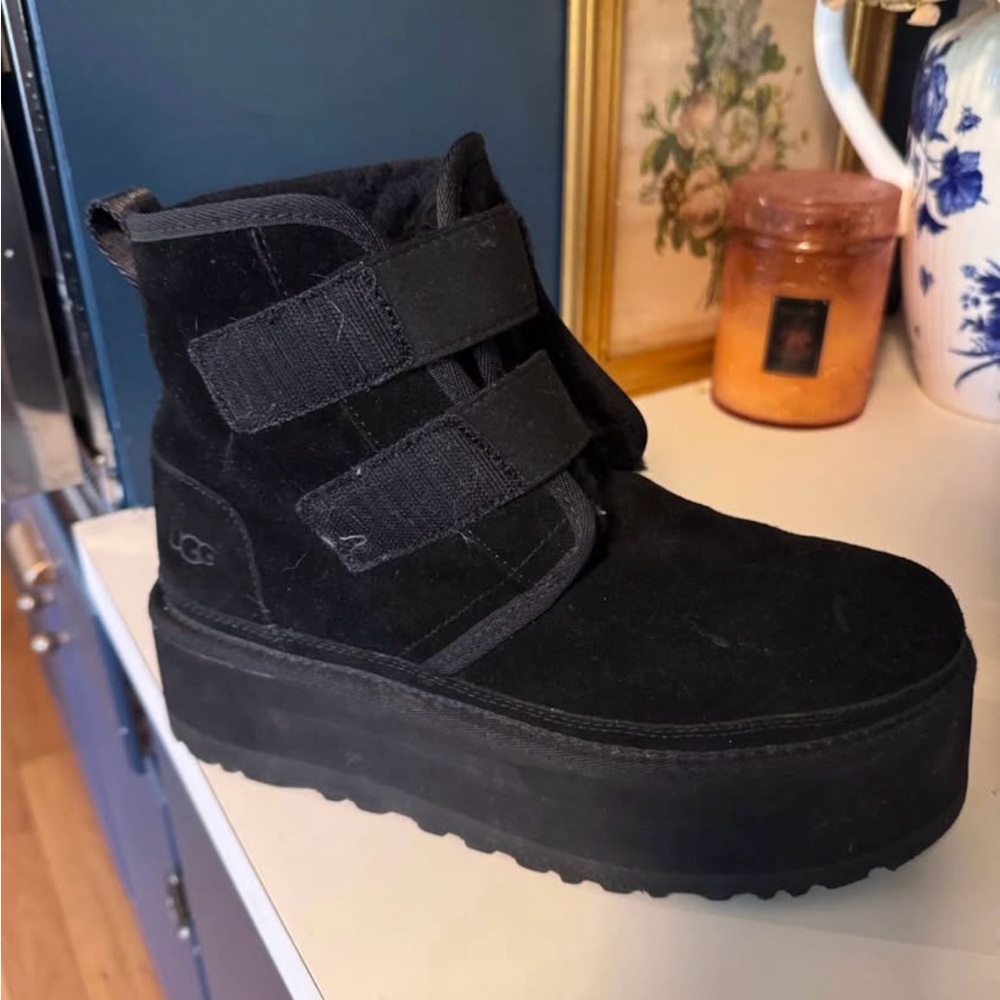 UGG Women's Black Velcro Platform Boots